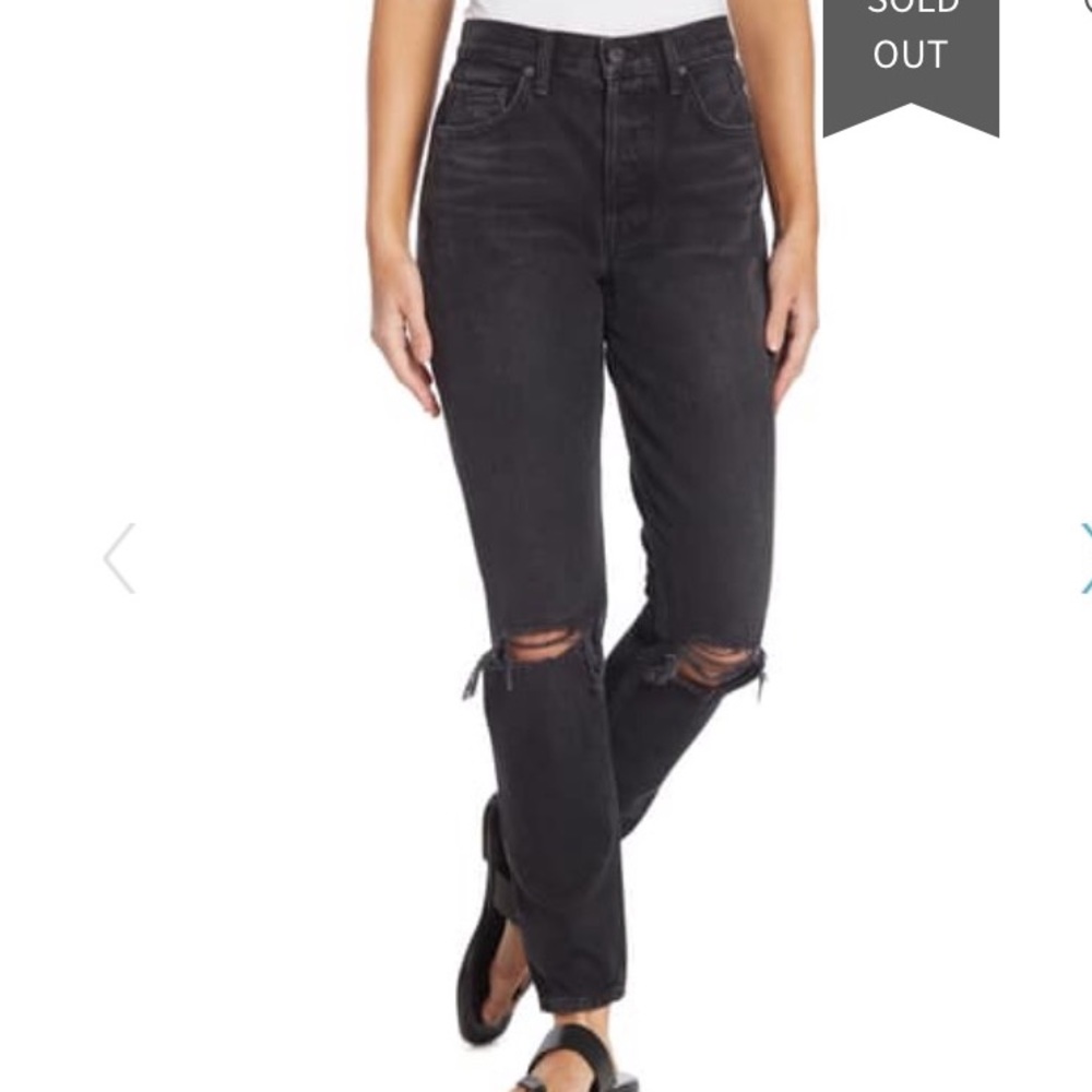 Grlfrnd High Waisted Ripped Black Jeans Size 29